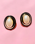 1980s OVAL PEARL CLIP ON EARRINGS