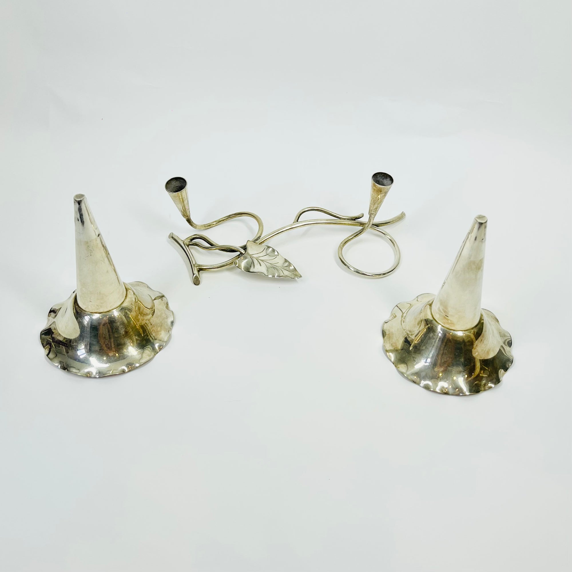 ANTIQUE ART NOUVEAU HARDY BROTHERS SILVER PLATED EPERGNE VASE/CANDLE HOLDER