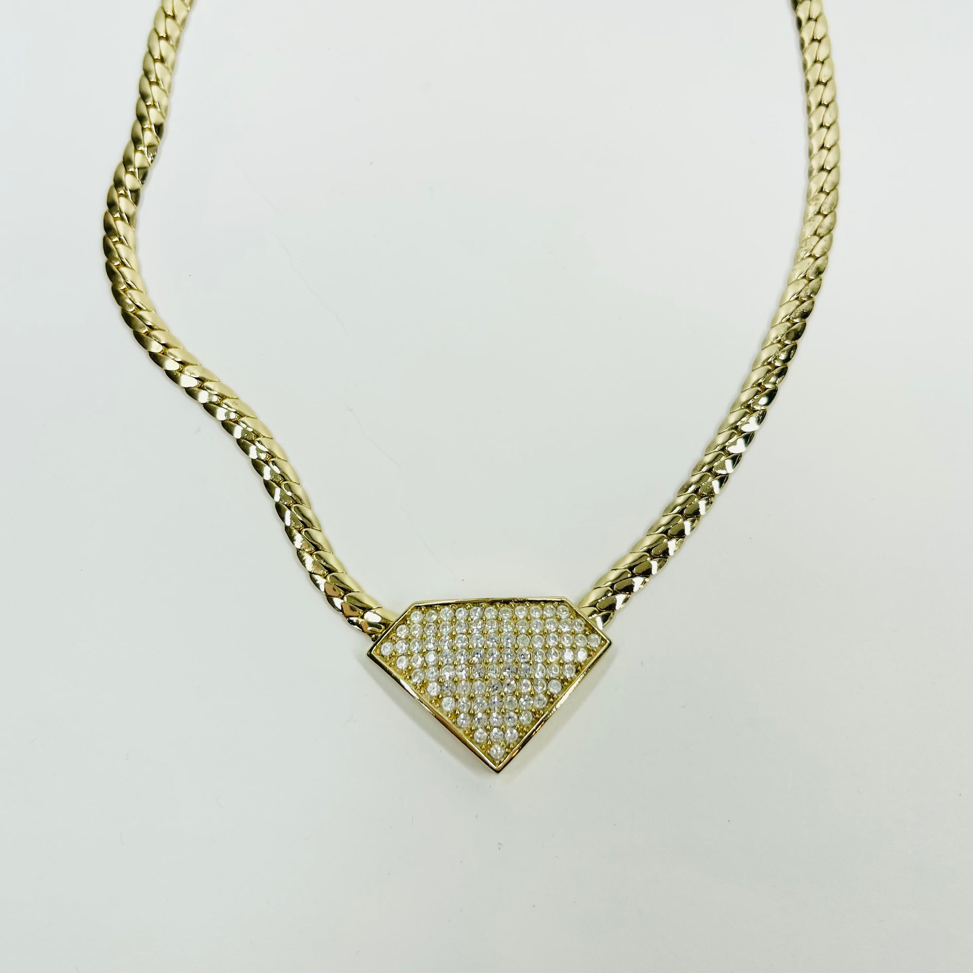 1980s GROSSE GERMANY GOLD PLATED HEART DIAMANTÉ   NECKLACE EARRINGS BANGLE SUITE