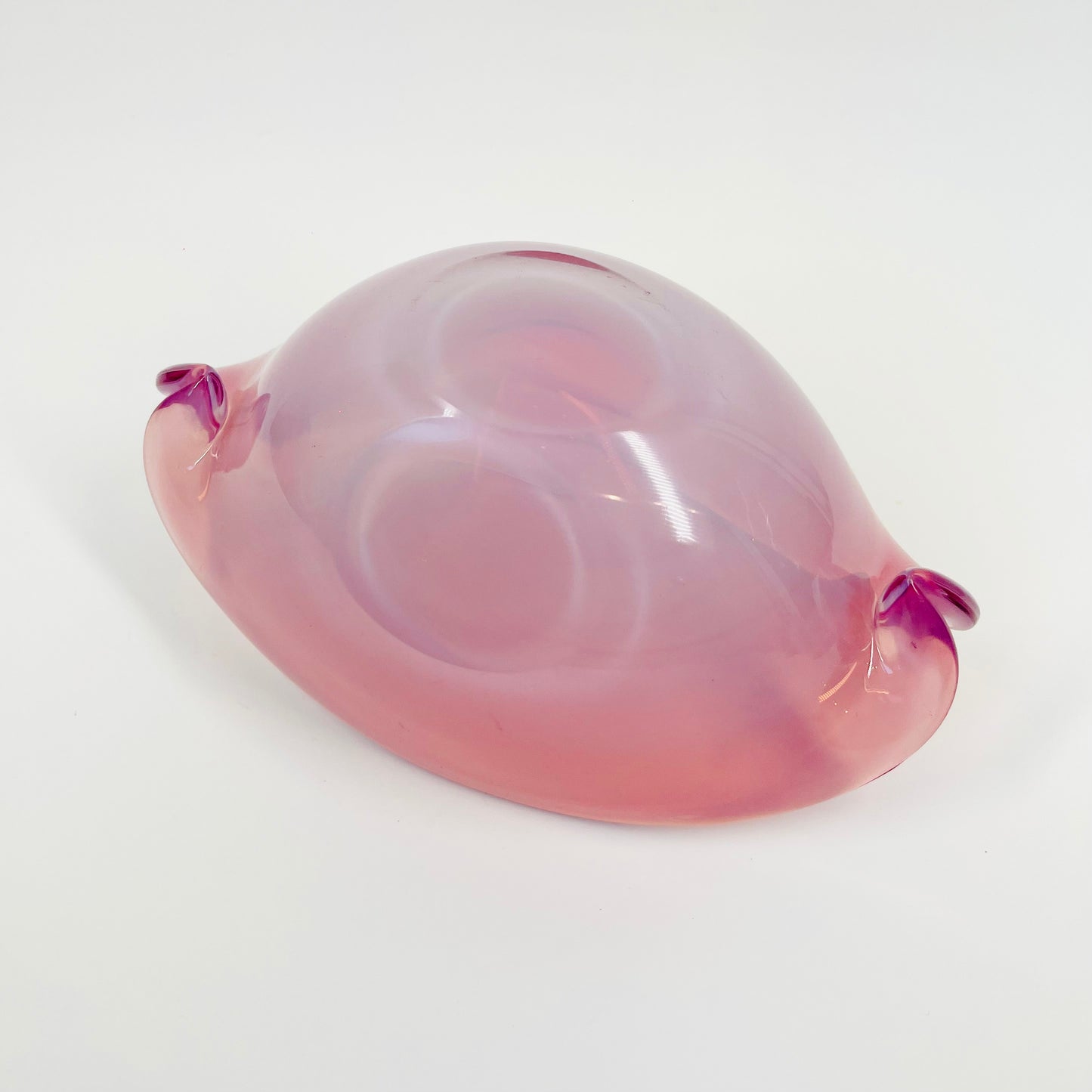 1950s PINK MURANO OPALESCENT GLASS SHELL BOWL