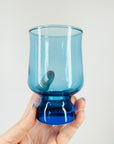 1950s POLISH TURQUOISE BLUE GLASS PAPERWEIGHT GLASSES