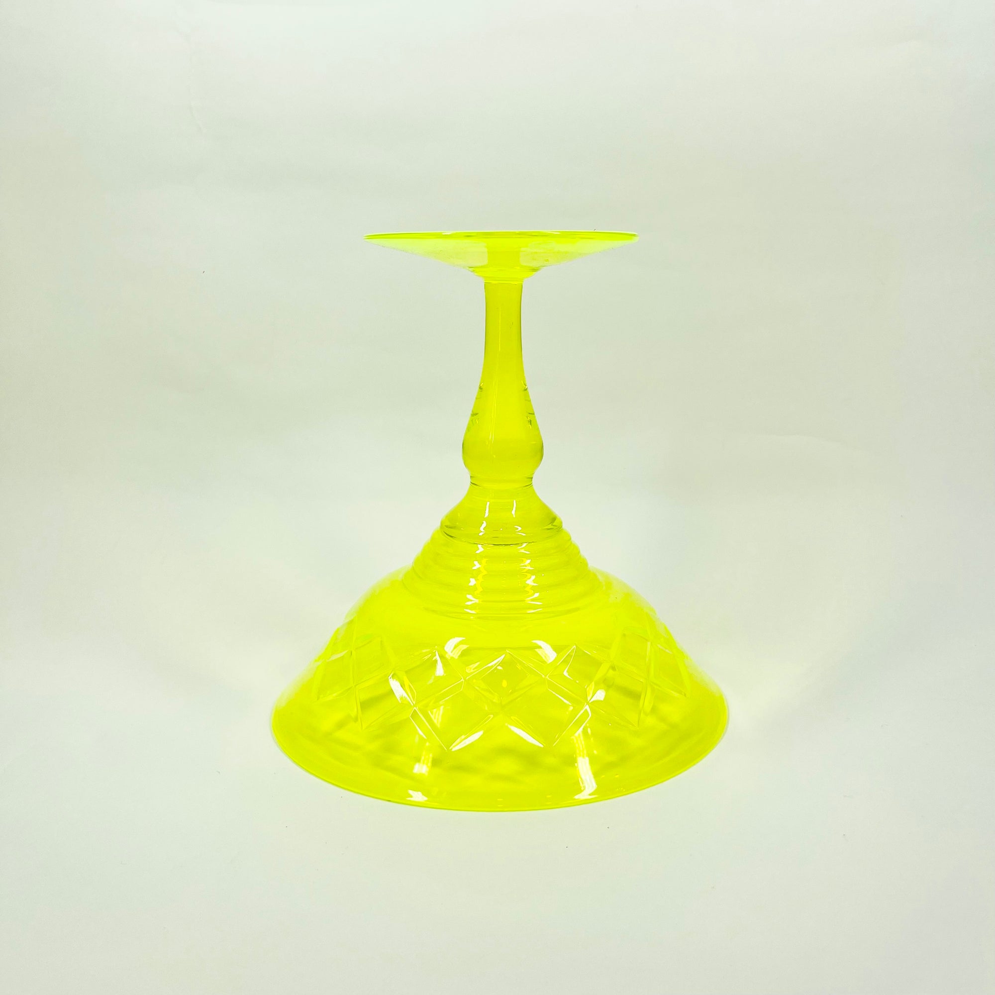 ANTIQUE URANIUM GLASS COMPORT
