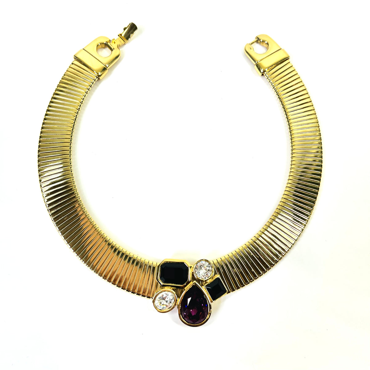 1980s GIVENCY TUBOGAS LINKS DIAMANTÉ PENDANT NECKLACE