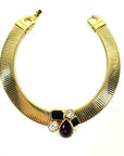 1980s GIVENCY TUBOGAS LINKS DIAMANTÉ PENDANT NECKLACE