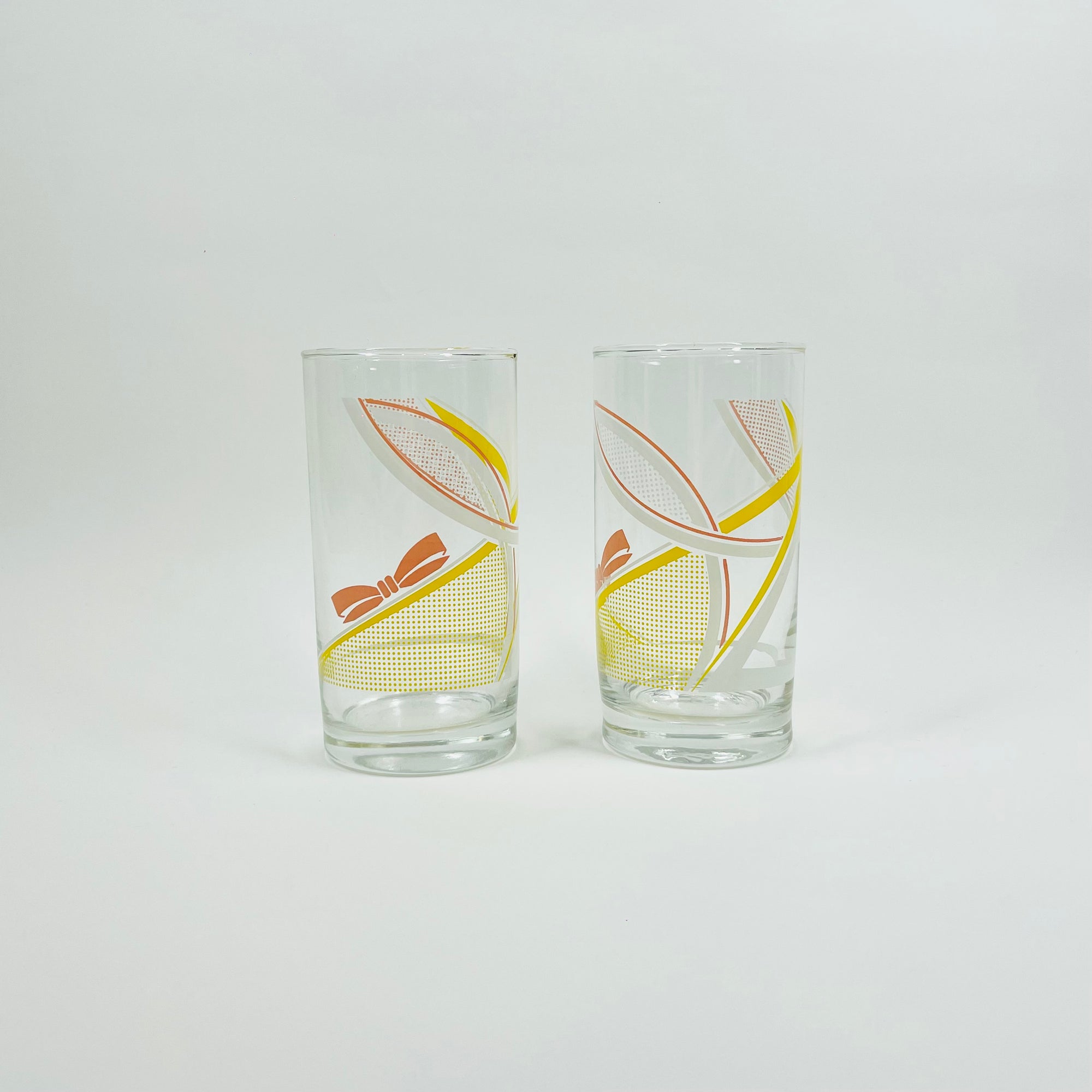 1950s GREEN GOLD GILDED GLASS TUMBLERS