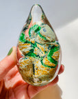 YELLOW SPACE AGE TEARDROP PAPERWEIGHT