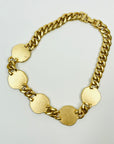 1980s COSTUME ROMAN COIN CURB LINKS NECKLACE