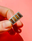 60s MODERNIST SILVER RING WITH WOOD PANELS