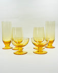 1950s STUART AMBER CRYSTAL FOOTED HIGHBALL