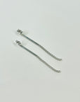 VINTAGE CELINE PAVE DIAMANTÉ BAR PIERCED EARRINGS
