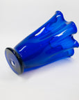 1960s MURANO COBALT BLUE FAZZOLETTO HANDKERCHIEF GLASS VASE