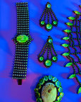 VICTORIAN STYLE URANIUM GLASS BRACELET