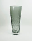 1980s ROYAL DOULTON ETCHED GREY GLASS CYLINDER VASE