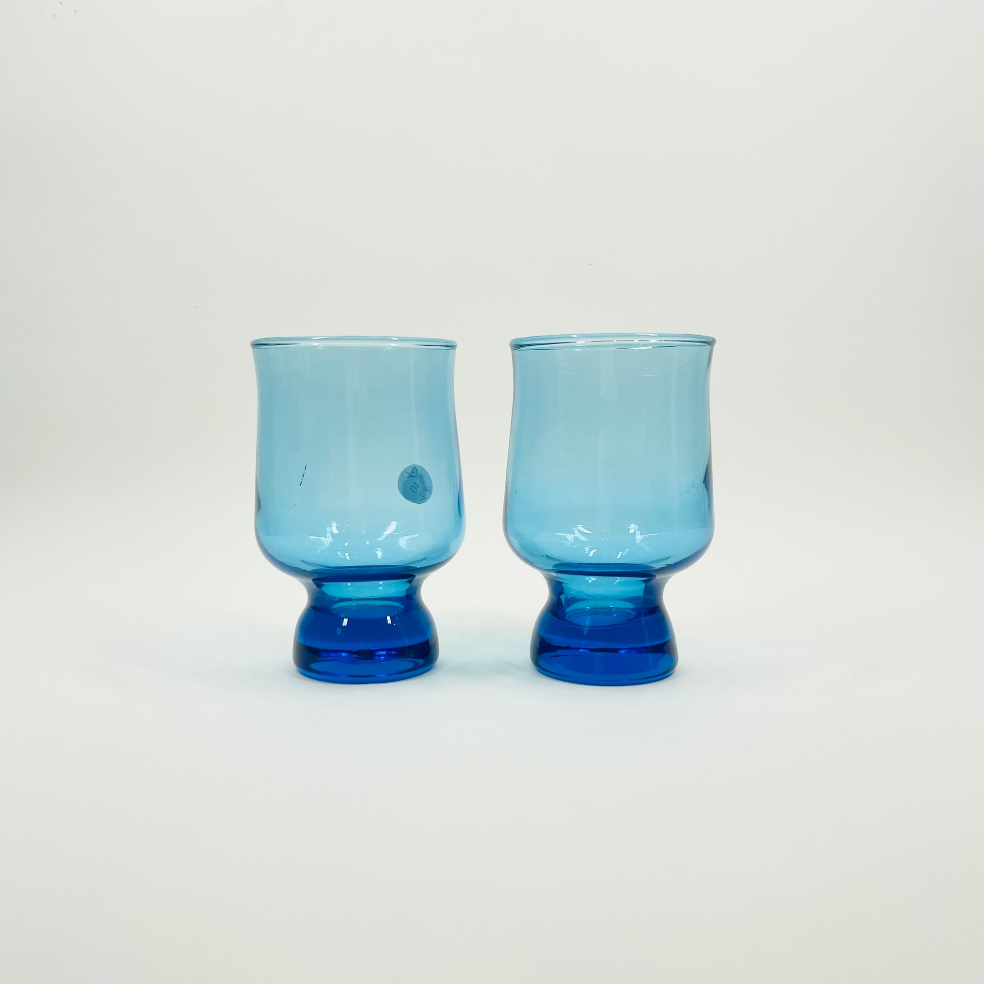 1950s POLISH TURQUOISE BLUE GLASS PAPERWEIGHT GLASSES