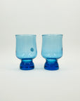 1950s POLISH TURQUOISE BLUE GLASS PAPERWEIGHT GLASSES
