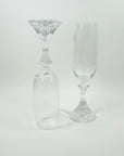1950s FRENCH PRESSED CRYSTAL CHAMPAGNE FLUTES