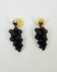 1950s PURPLE GRAPES CLUSTERS CLIP ON EARRINGS
