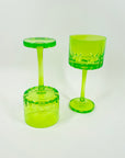 ART DECO URANIUM GLASS COUPE