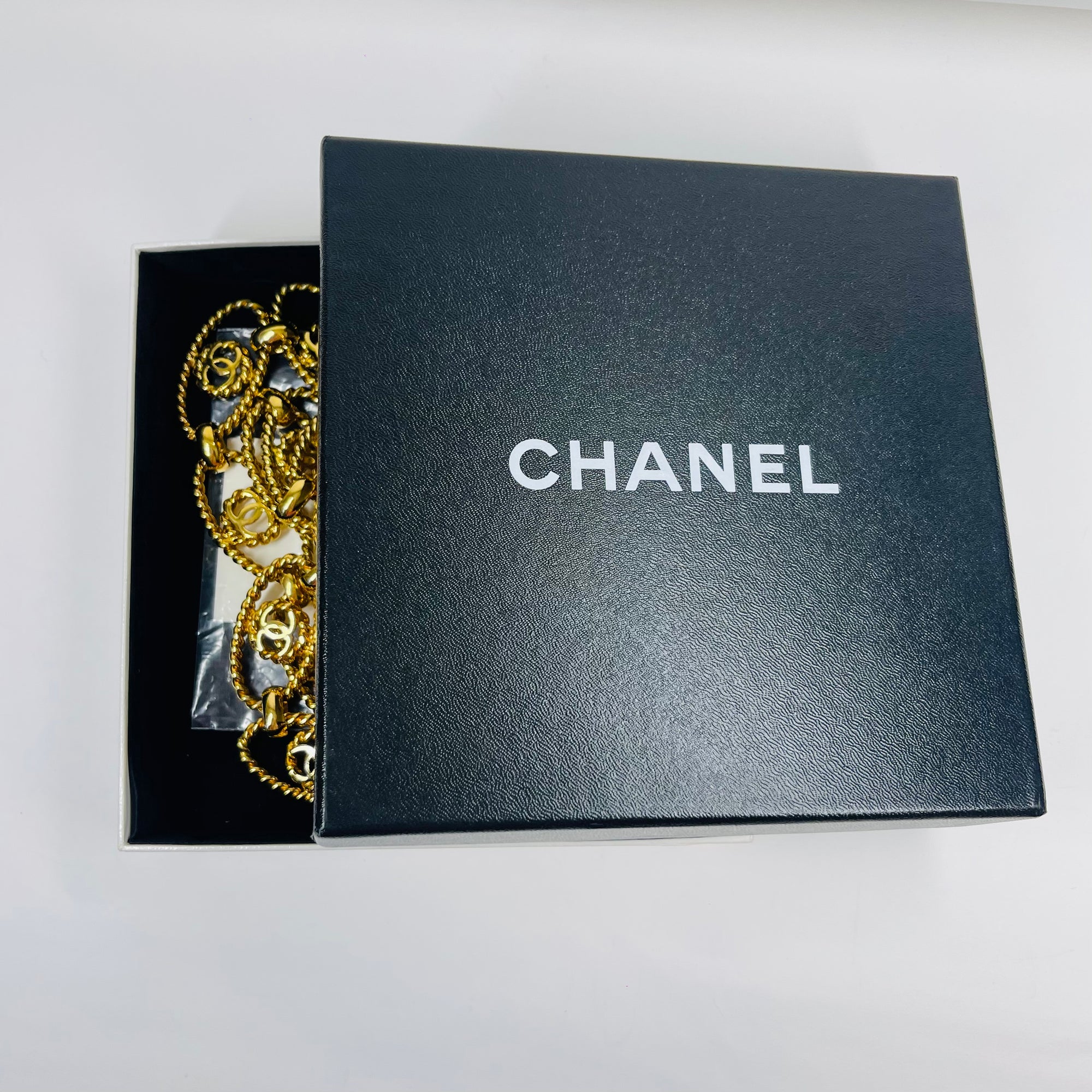 1990s CHANEL MATELASSE GOLD PLATED LOGO BELT