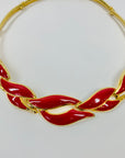 70s BARCS RED ENAMEL NECKLACE SUITE