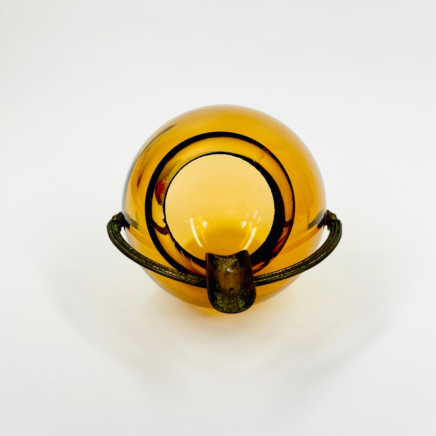 EXTREMELY RARE SPACE AGE MURANO AMBER GLASS ASHTRAY