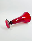 ANTIQUE ITALIAN MURANO RUBY RED GLASS FOOTED POSY VASE