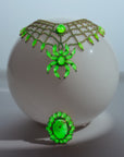 VICTORIAN STYLE CAMEO URANIUM GLASS BROOCH