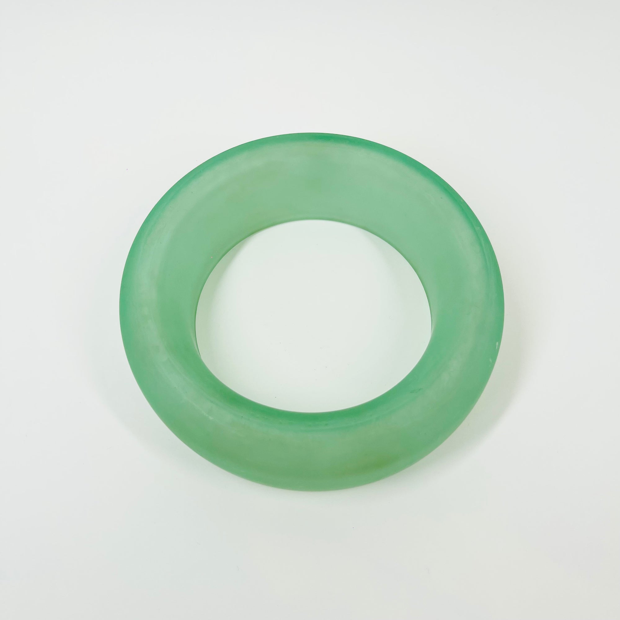 LARGE ANTIQUE GREEN DEPRESSION URANIUM GLASS ROUND FLOWER FROG
