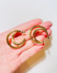 1990s OVERLAY HOOPS PIERCED EARRINGS