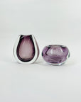 1950s PURPLE SOMMERSO GLASS POSY VASE BY VICKE LINDSTRAND FOR ORREFORS