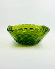 1940s BAROVIER GREEN SOMMERSO GLASS SCALLOP RIM BOWL WITH CONTROLLED BUBBLES