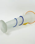 1980s HAND MADE MEMPHIS MILANO STYLE SATIN GLASS VASE