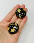 80s BARCS BLACK ENAMEL NECKLACE SUITE