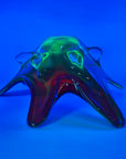 LARGE 1940s URANIUM MURANO RED SOMMERSO GLASS BOWL