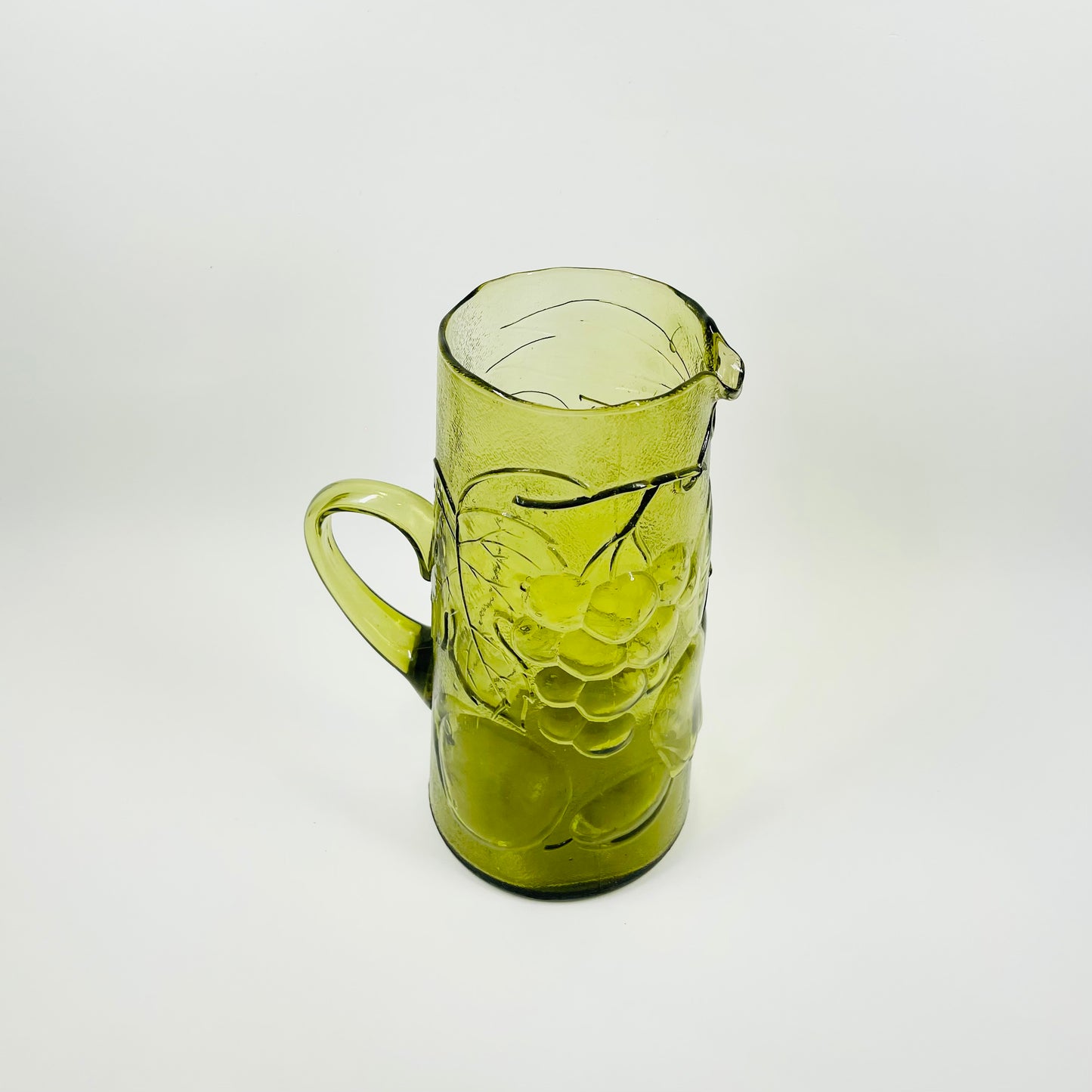 1970s ITALIAN GREEN PRESSED GLASS JUG