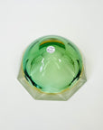 1920s LIGHT GREEN YELLOW SOMMERSO FACETED GLASS BOWL/ASHTRAY