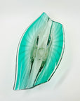 1950s MURANO TURQUOISE BLUE GLASS BOWL/ASHTRAY WITH CONTROLLED BUBBLES
