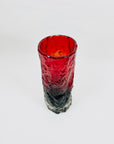 WHITEFRIARS RED LAVA BARK GLASS VASE
