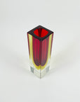 1950s RED YELLOW SMALL BLOCK MANDRUZZATO VASE