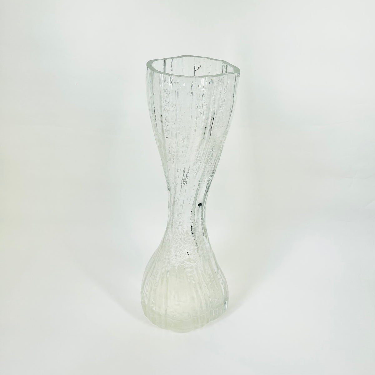 LARGE 1960s INGRID GLASHUTTE BARK GLASS VASE