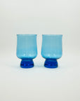 1950s POLISH TURQUOISE BLUE GLASS PAPERWEIGHT GLASSES