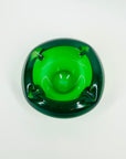 1940s GREEN MURANO URANIUM SOMMERSO GLASS BOWL/ASHTRAY