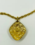 1980s CHANEL CC LOGO ARABESQUE FILIGREE MEDALLION PENDANT NECKLACE/BELT