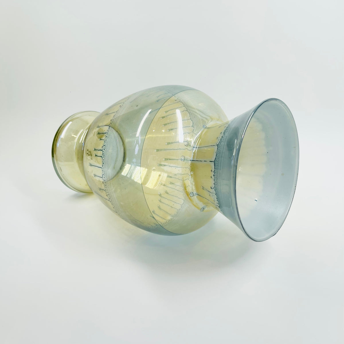 Simron Vase 1970s LARGE HAND DYED BLUE GOLD SIMRON GLASS VASE – GLASS ET CETERA