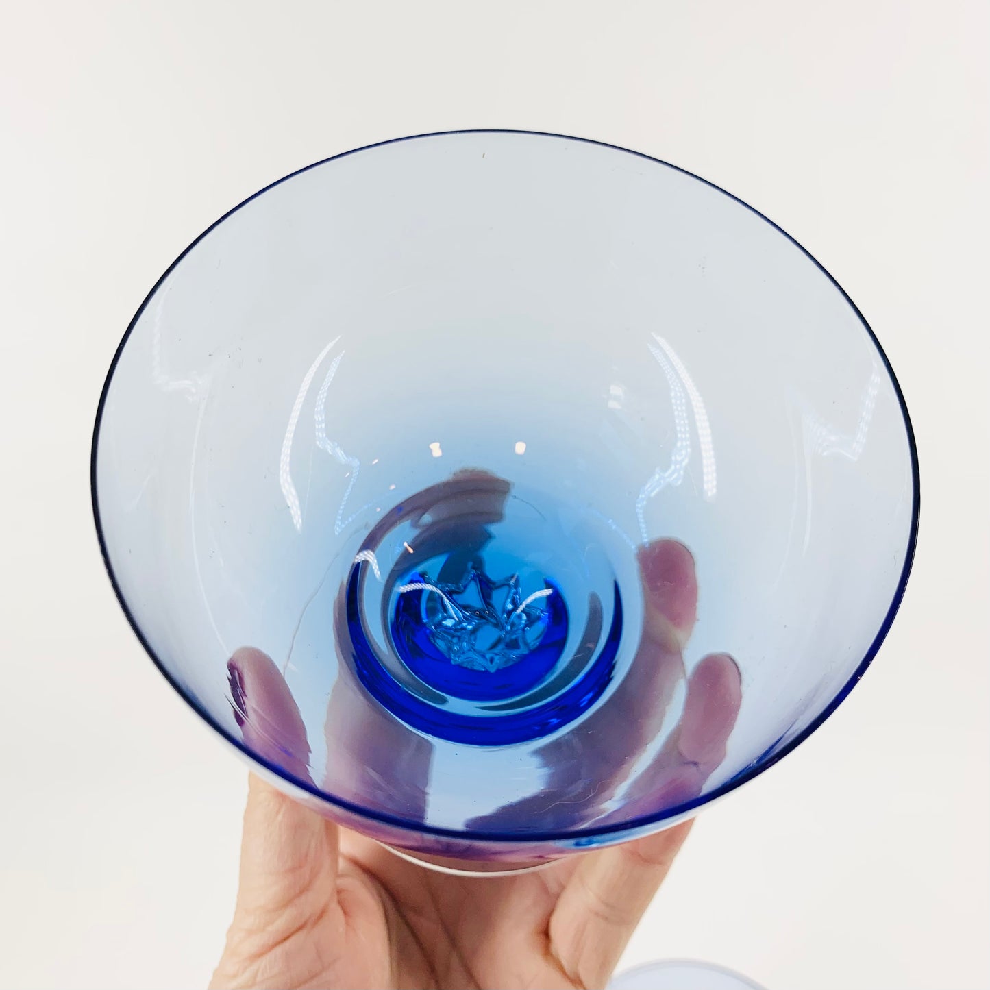 MIDCENTURY COBALT BLUE DESSERT BOWL/COUPE