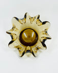 1950s MURANO BROWN PINCHED RUFFLE RIM SOMMERSO GLASS BOWL/ASHTRAY