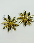 1950s STATEMENT FLOWER TUTTI FRUITTI CLIP ON EARRINGS