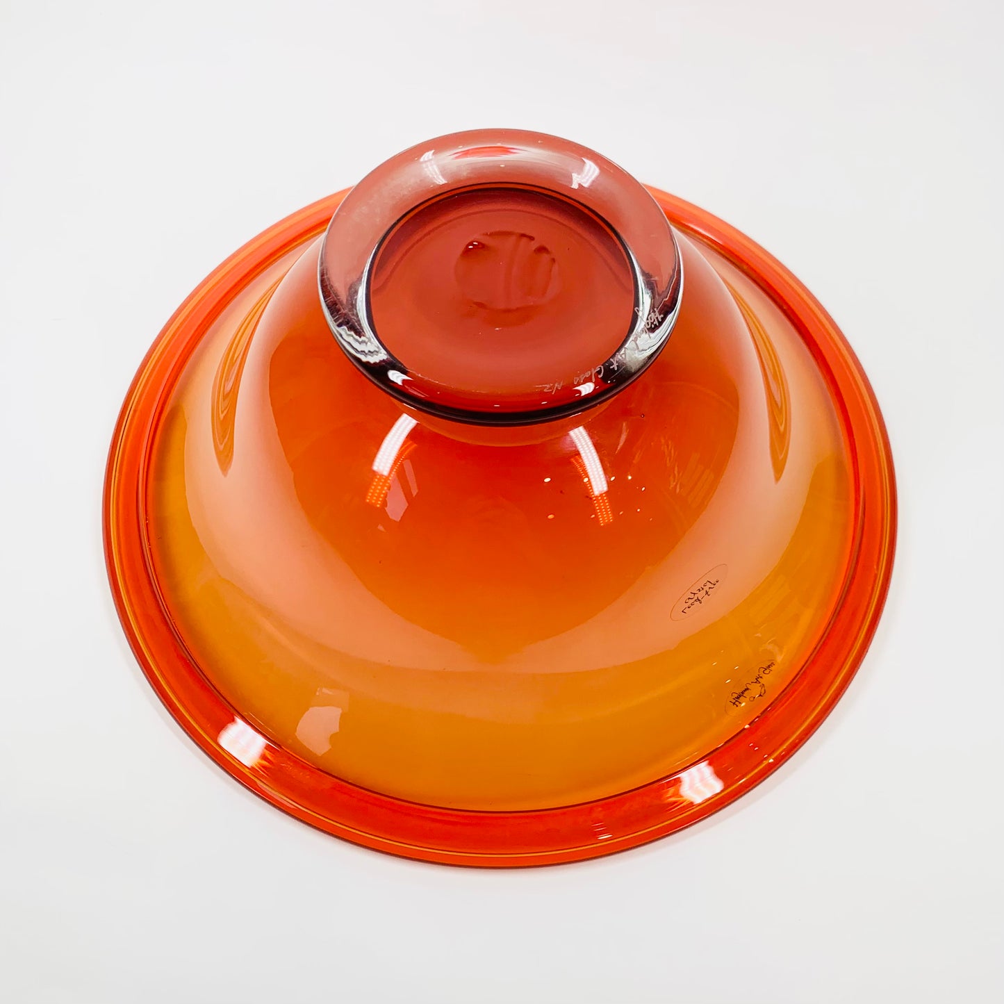 HOGLUND HAND MADE ORANGE GLASS BOWL