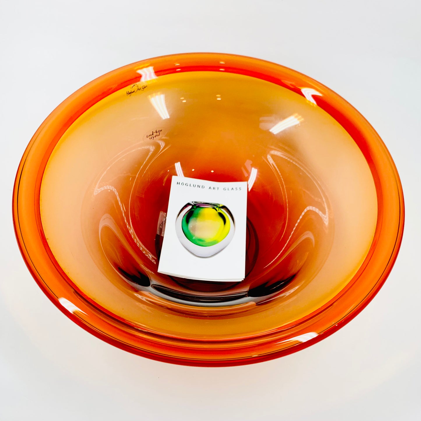 HOGLUND HAND MADE ORANGE GLASS BOWL