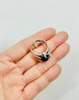 1950s DANISH SILVER RING WITH AMETHYST CABOCHON